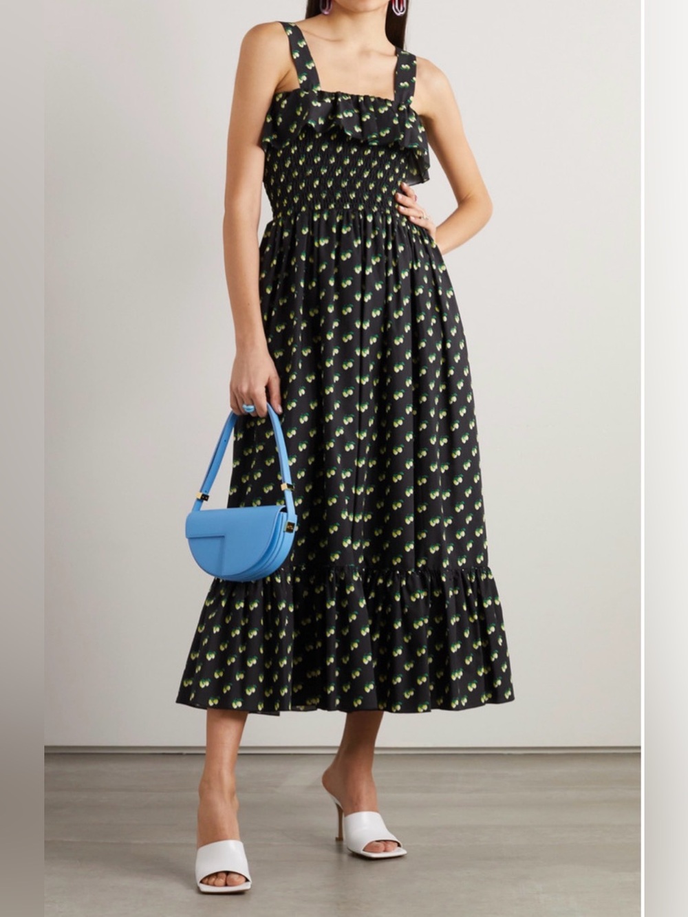 La DoubleJ Sunkissed Convertible Shirred Cotton-Poplin Maxi Dress